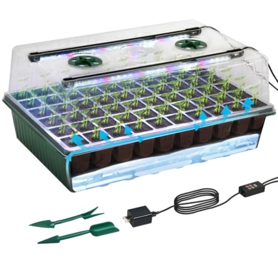 صينية بذور مع إضاءة نمو 60 خلي - مراجعة Humidity Dome Kit وسعره